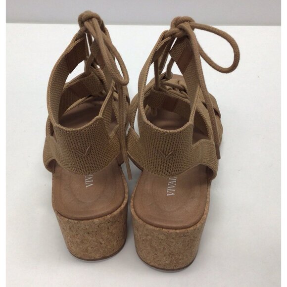 Vivaia Heidi Wedge Sandals Shoes Almond Toe Size 42 US 10.5 Cork Heels - Picture 3 of 11